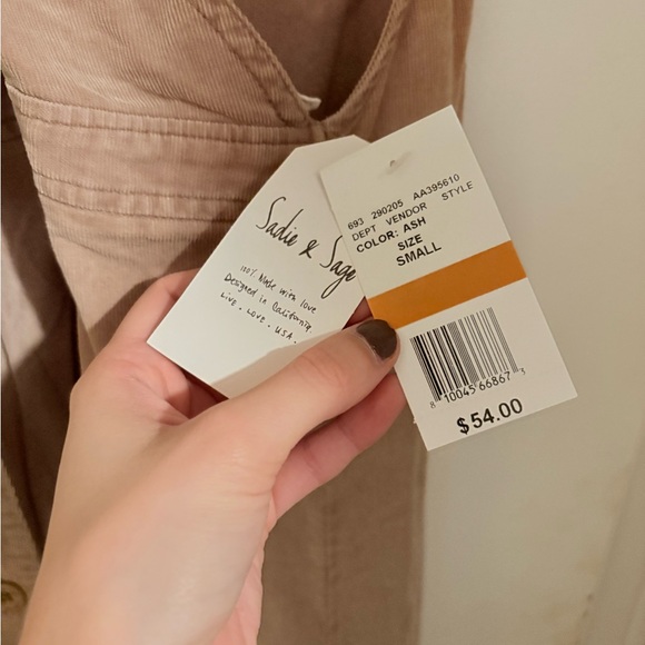 Dry goods corduroy tan overalls dress - Picture 3 of 3